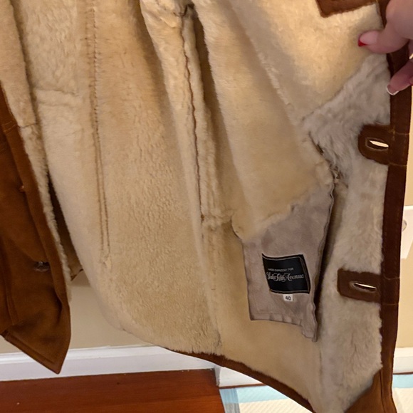 Saks Fifth Avenue Tan Shearling Coat - Picture 3 of 3
